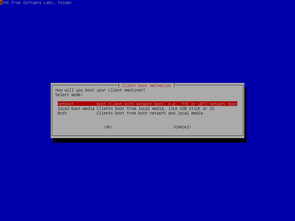 Choose netboot option