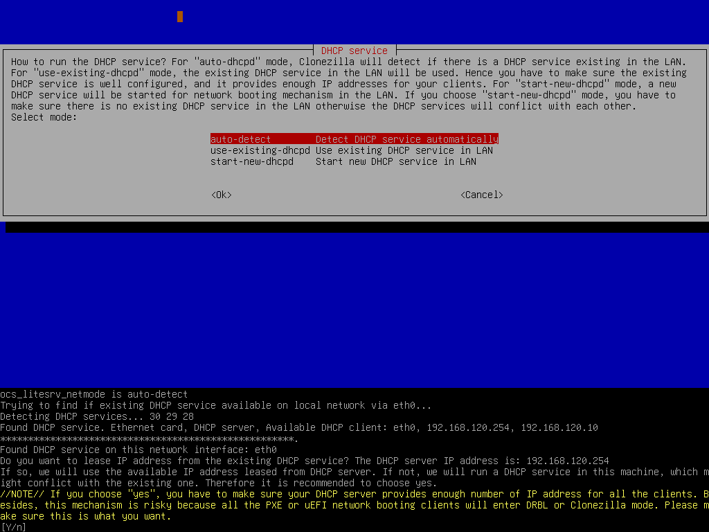 DHCP service detected