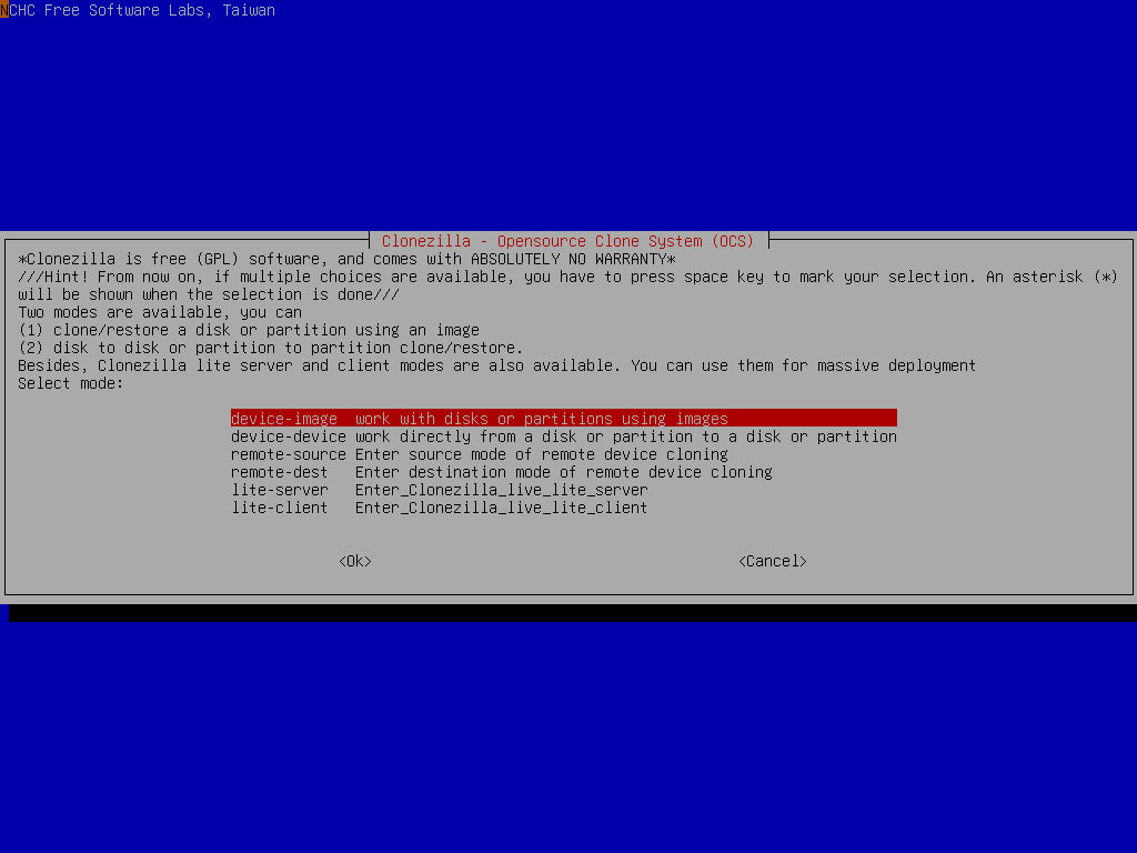 Choose device-images option