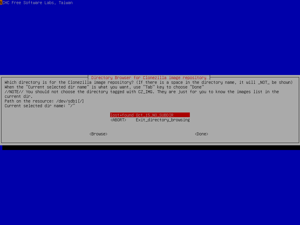 Choose directory name on sdb1