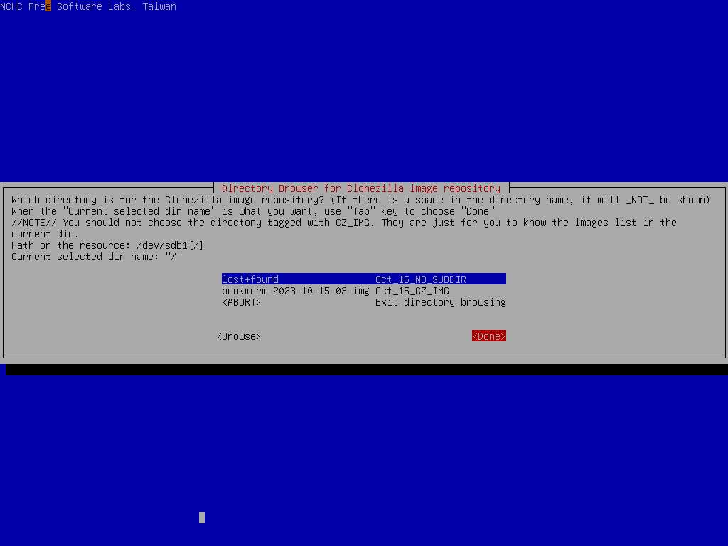 Image repo sdb1 directory list