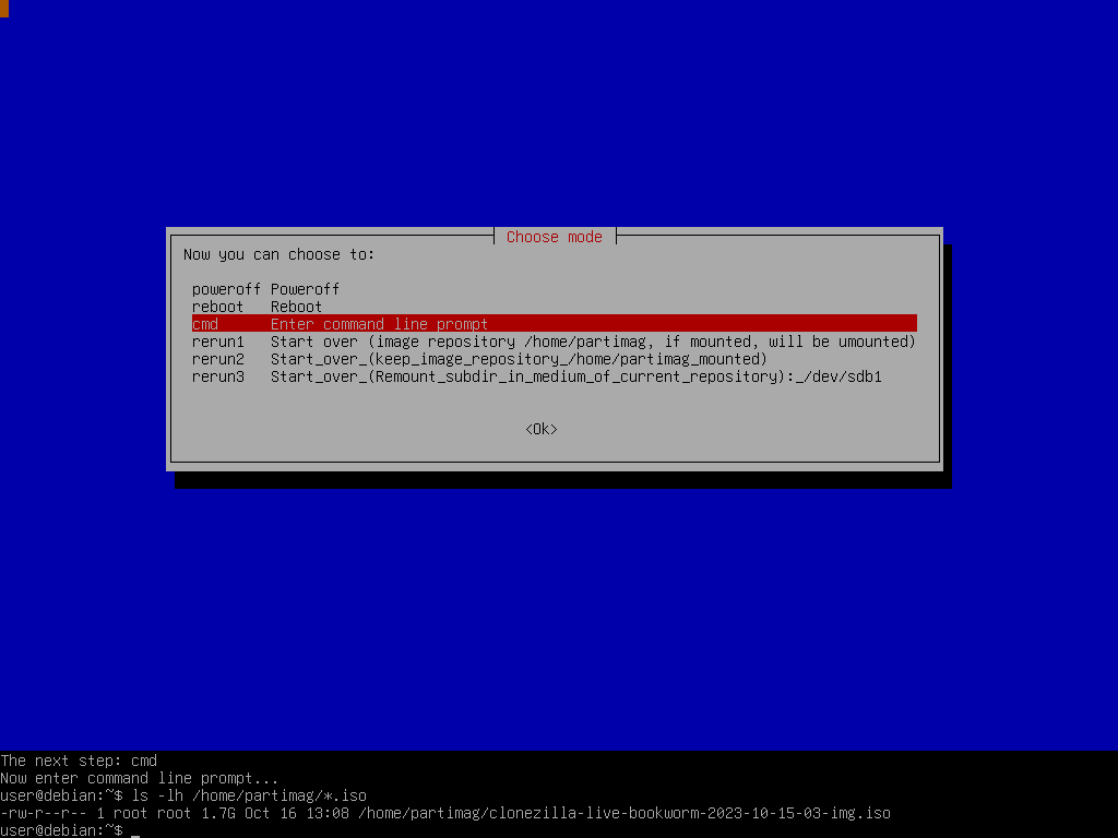 Ask for confirmation to execute restore