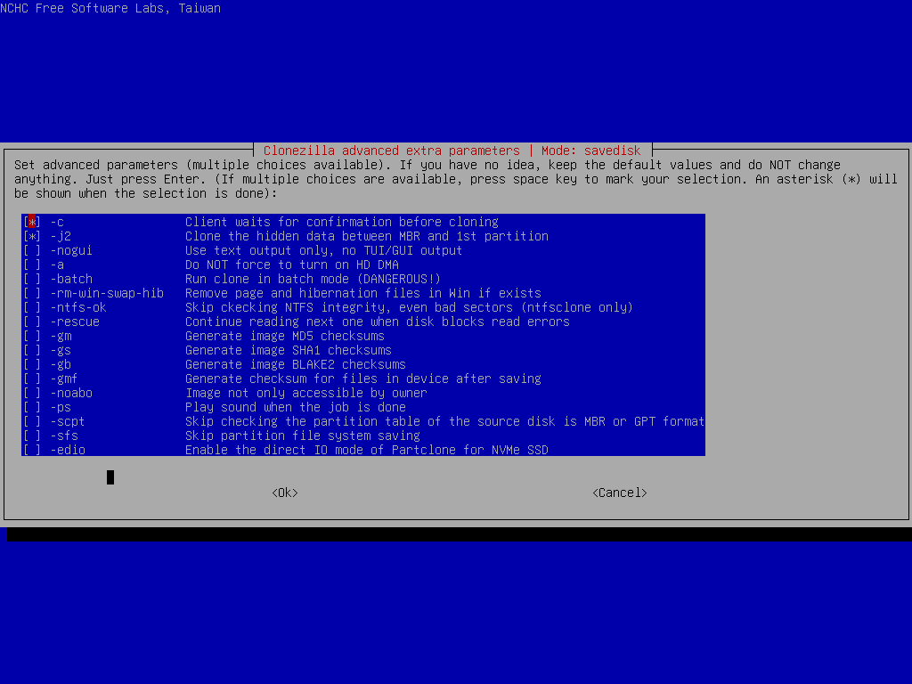 Select extra parameters