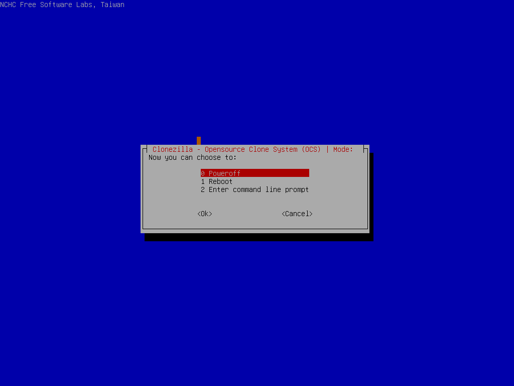 Clonzilla cloning done