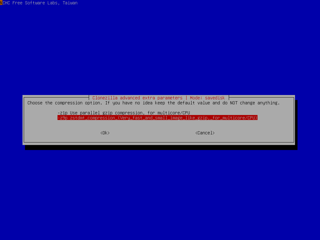 Select compression option