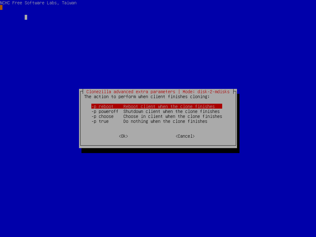 Choose reboot option