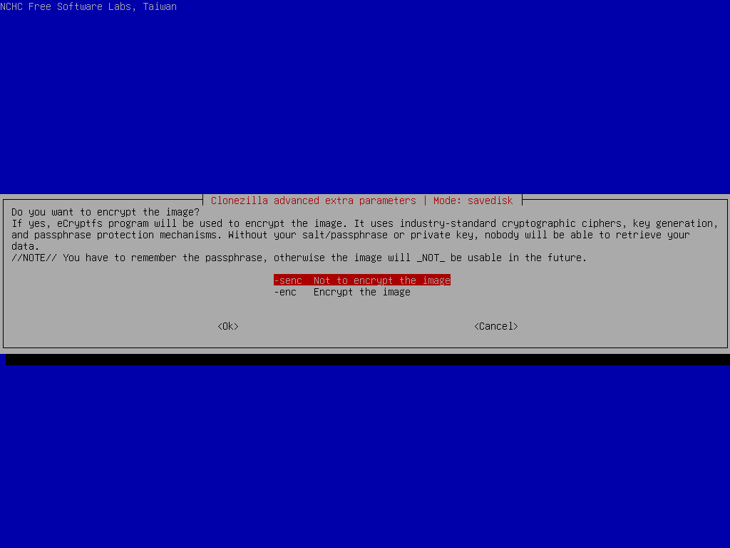 Select extra parameter for image encryption