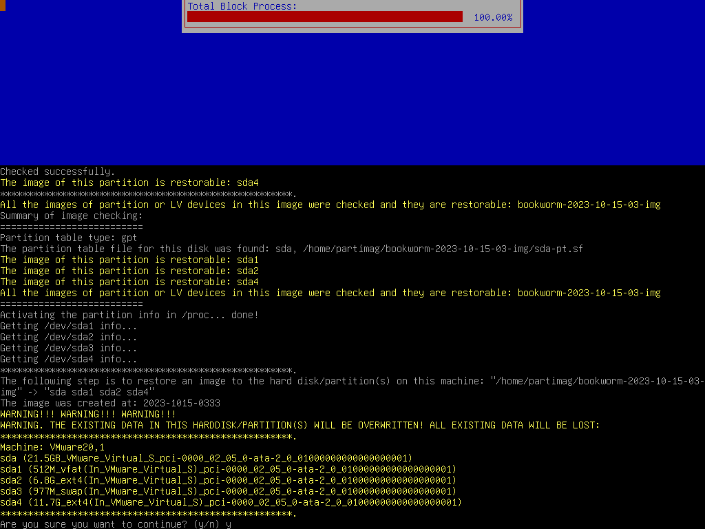 Restore first confirmation