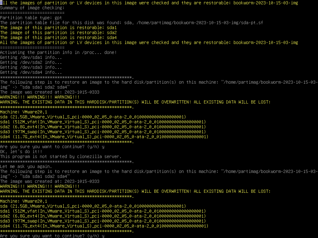 Restore second confirmation