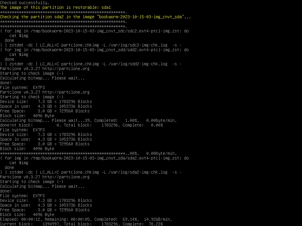 Restore operation progress 3