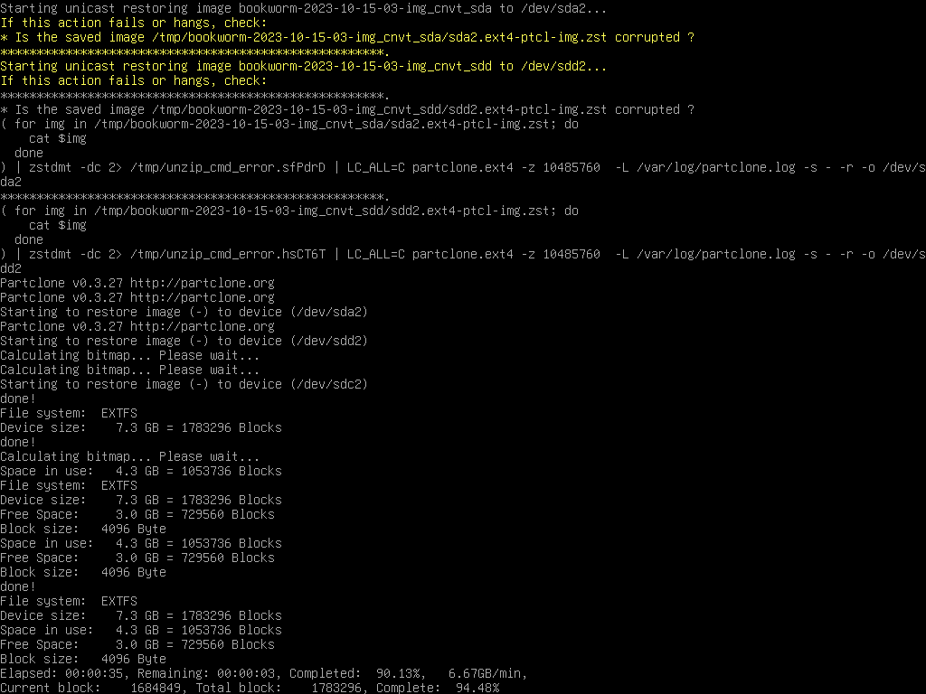 Restore operation progress 4