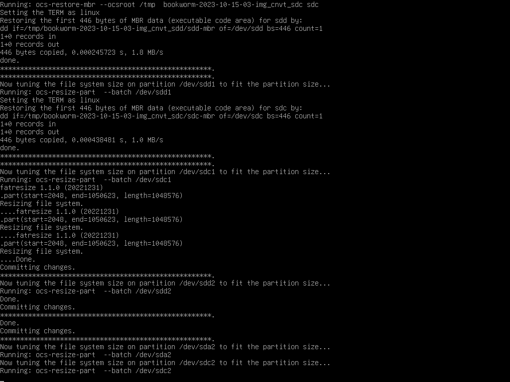 Restore operation progress 6